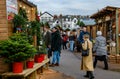 Shoppers at Exeter Christmas market. people walking during Christmas Market