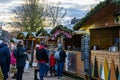 Shoppers at Exeter Christmas market. people walking during Christmas Market