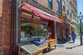 Shoppers shop in Beacon Hill De Luca`s Market