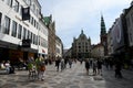 Shoppers and travelers on streoget in Copenhagen Denmark