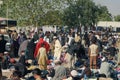 Shoppers and vendor, sunday  bazaar Peshawar Royalty Free Stock Photo