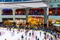 Shoppers visit the mall during winter at discount and sale season. AFI Cotroceni Shopping Mall in Bucharest, Romania, 2020 Royalty Free Stock Photo