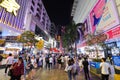 Shoppers and visitors crowd the famous Dongmen Pedestrian Street. Dongmen is a shopping area of Shenzhen Royalty Free Stock Photo