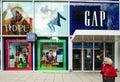 Shoppers wearing face masks outside Gap flagship store, Oxford Street London