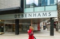 Shoppers wearing face masks outside Debenhams flagship store, Oxford Street London