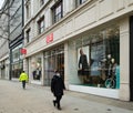 Shoppers wearing face masks on Oxford Street, London outside a closed up House of Fraser flagship store Royalty Free Stock Photo