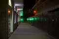 Shopping arcade at night. The road to the market without people