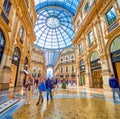 The shopping area in the most outstanding mall, Galleria Vittorio Emanuele II in Milan, Italy Royalty Free Stock Photo