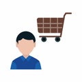 Shopping Assistant icon vector image.