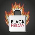 Shopping Bag Black Friday Fire Royalty Free Stock Photo