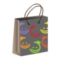 Shopping bag for children. Supermarket. Shopping bag with handles. Template for your design.