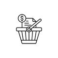 shopping, bag, dollar, file line icon. Elements of black friday and sales icon. Premium quality graphic design icon. Can be used Royalty Free Stock Photo