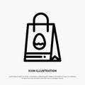 Shopping Bag, Bag, Easter, Egg Line Icon Vector Royalty Free Stock Photo