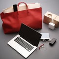 shopping bag with electronic gadgets