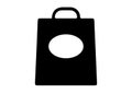 Shopping bag with ellipse icons