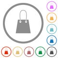 Shopping bag flat icons with outlines Royalty Free Stock Photo