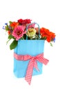 Shopping bag with flowers Royalty Free Stock Photo