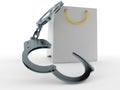 Shopping bag with handcuffs