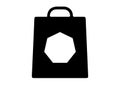 Shopping bag with heptagon icons