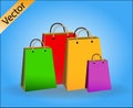 Shopping bag icon, flat design Royalty Free Stock Photo
