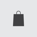 Shopping bag icon in a flat design in black color. Vector illustration eps10 Royalty Free Stock Photo