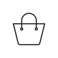 Shopping bag icon in flat style. Handbag vector illustration on white isolated background Royalty Free Stock Photo