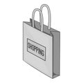 Shopping bag icon, gray monochrome style Royalty Free Stock Photo