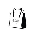 Shopping Bag Icon, Handbag Silhouette, Shoppingbag Sign, Tote Symbol, Shopper Pictogram, Woman Luggage