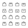 Shopping bag icon set, line version, vector eps10 Royalty Free Stock Photo