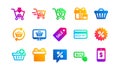 Shopping bag icons. Gift, Present and Sale discount. Classic icon set. Vector Royalty Free Stock Photo