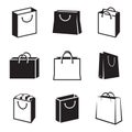 Shopping bag icons set Royalty Free Stock Photo