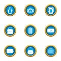 Shopping bag icons set, flat style Royalty Free Stock Photo