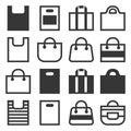 Shopping Bag Icons Set on White Background. Vector Royalty Free Stock Photo