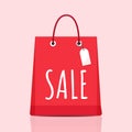 Shopping bag and item fashion gadget clothier. Illustrator vector set. Royalty Free Stock Photo