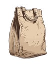 Shopping bag with leather handle icon