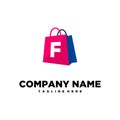 Shopping Bag Letter F Logo template