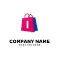 Shopping Bag Letter I Logo template vector