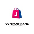 Shopping Bag Letter J Logo Template.