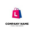 Shopping Bag Letter L Logo template vector