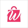 Shopping bag Letter W Logo