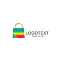 Shopping bag logo colorful for online shopping company