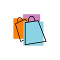 shopping bag logo design icon online shop symbol vector illustrations