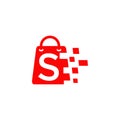 Shopping bag logo incorporated with S letter design