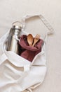 Shopping Bag with Metallic Container and Pouch