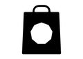 Shopping bag with nonagon icons Royalty Free Stock Photo