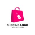Shopping bag, online shop, sale logo design