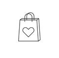 Shopping bag outline icon. linear style sign for mobile concept and web design. Paper bag simple line vector icon Royalty Free Stock Photo