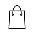 Shopping bag outline icon. Shoping bag icon in flat style. Handbag sign vector illustration. linear style sign for mobile concept