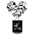 Shopping Bag packet For Shopping black and white Royalty Free Stock Photo