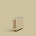 Shopping bag paper brown color mock-up minimal concept Royalty Free Stock Photo